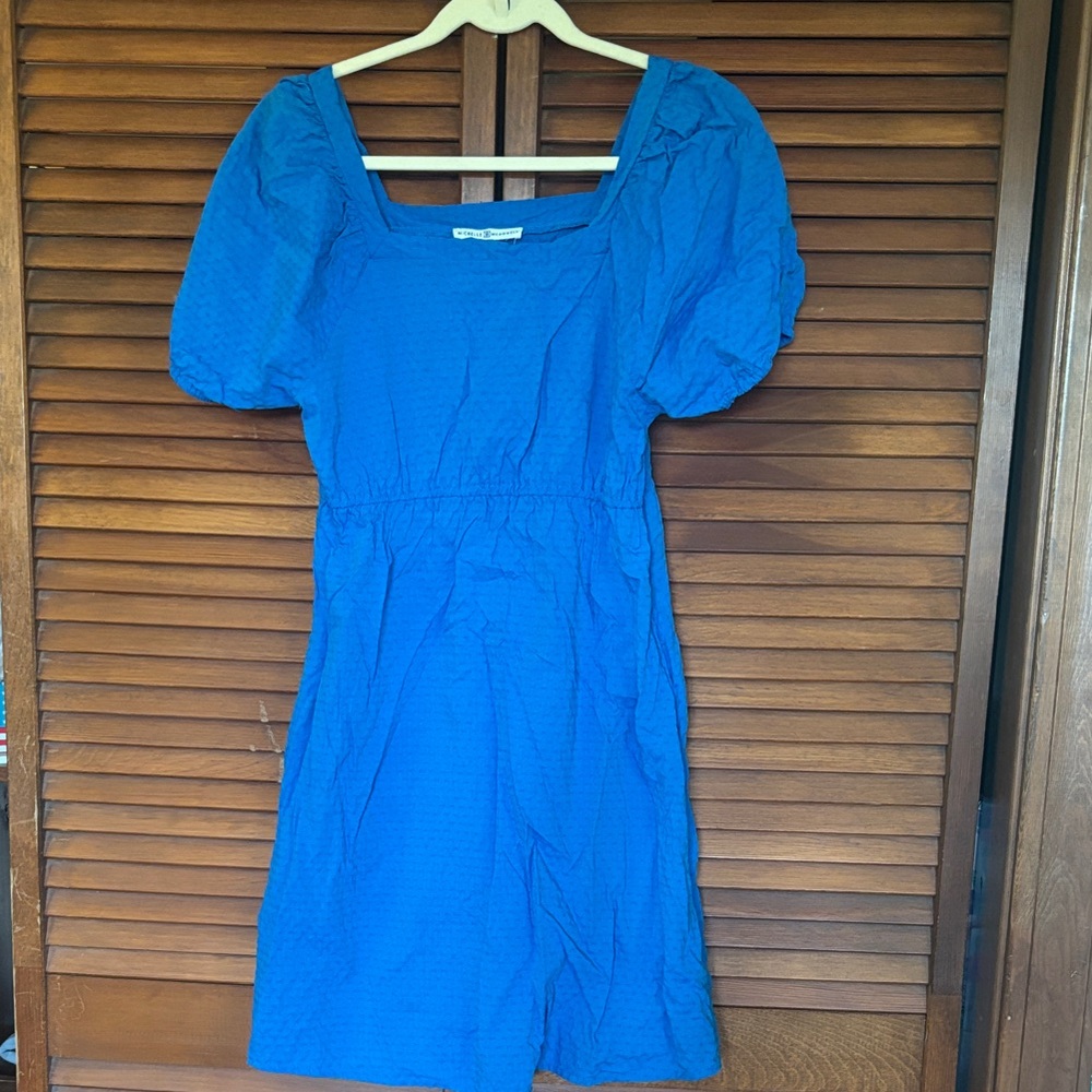 Chic Blue Michelle McDowell Puff Sleeve Dress